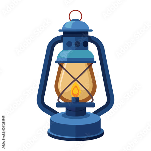 kerosene lamp on white background