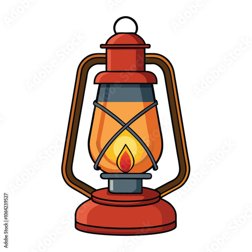 kerosene lamp on white background