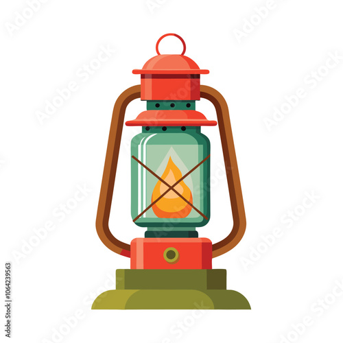 kerosene lamp on white background