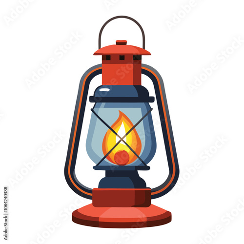 kerosene lamp on white background