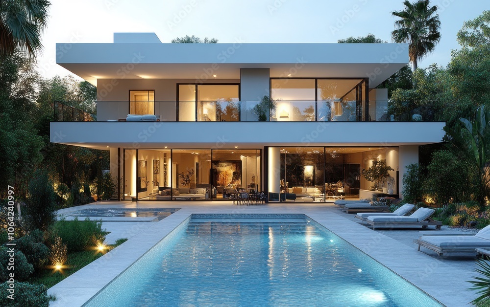 Fototapeta premium Modern Villa with Swimming Pool