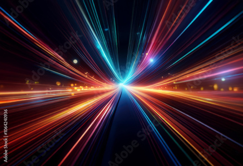 Abstract digital art depicting streaks of light and blurred motion, evoking speed and energy.