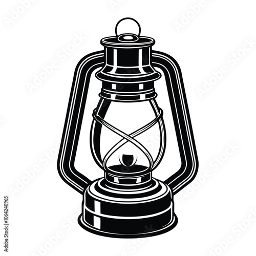 kerosene lamp on white background