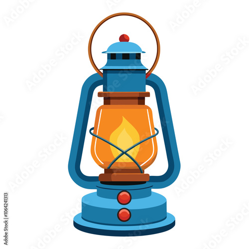 kerosene lamp on white background