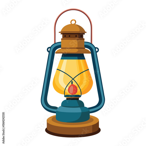 kerosene lamp on white background