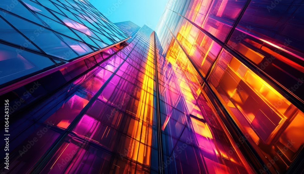 Futuristic building design with sleek glass structures, vibrant lighting, soft glow, high-tech architecture Futuristic building design with sleek glass structures, vibrant lighting, soft glow, high-tech architecture