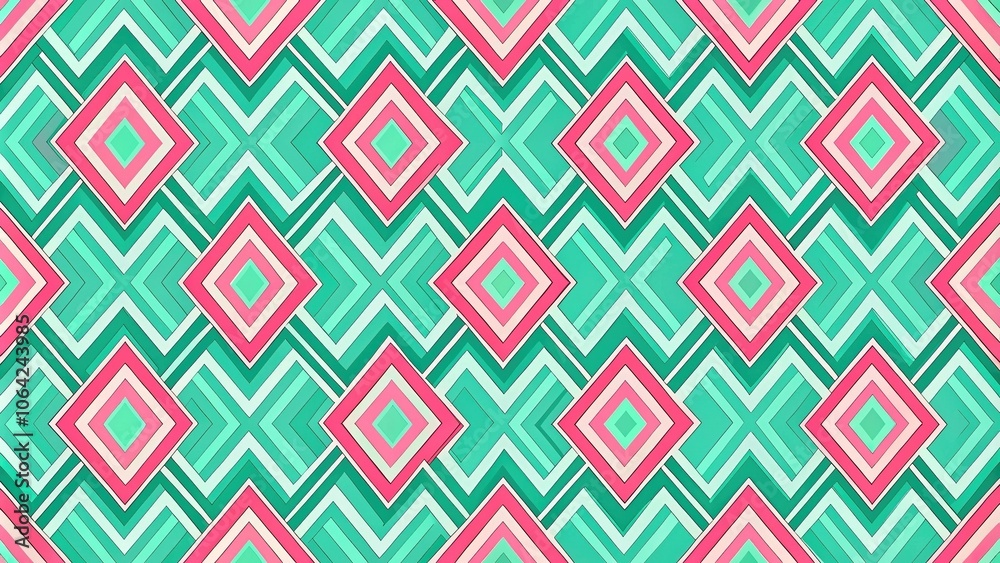 Fauvism seamless pattern in mint green and bright pink with a tilted angle Fauvism seamless pattern in mint green and bright pink with a tilted angle