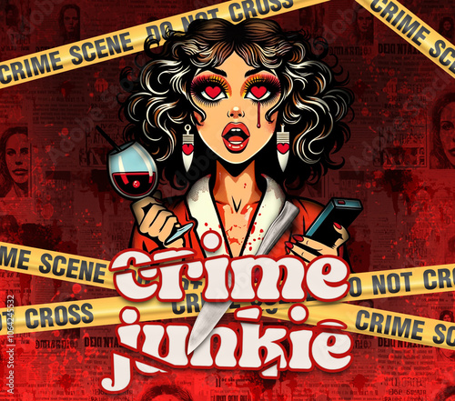 Crime Junkie Tumbler Wrap - Vintage Detective Aesthetic