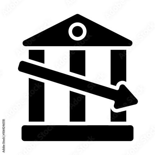Bank Collapse Solid Icon