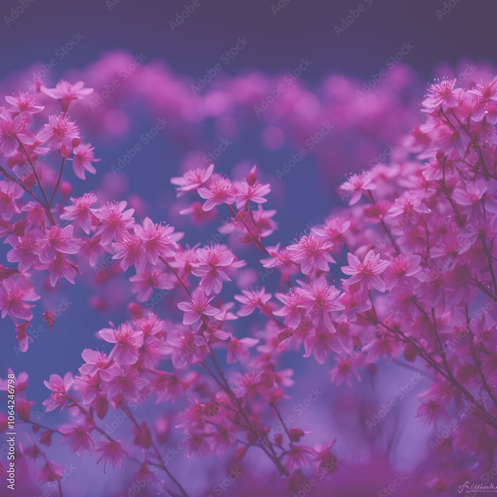 pink flowers in the wind