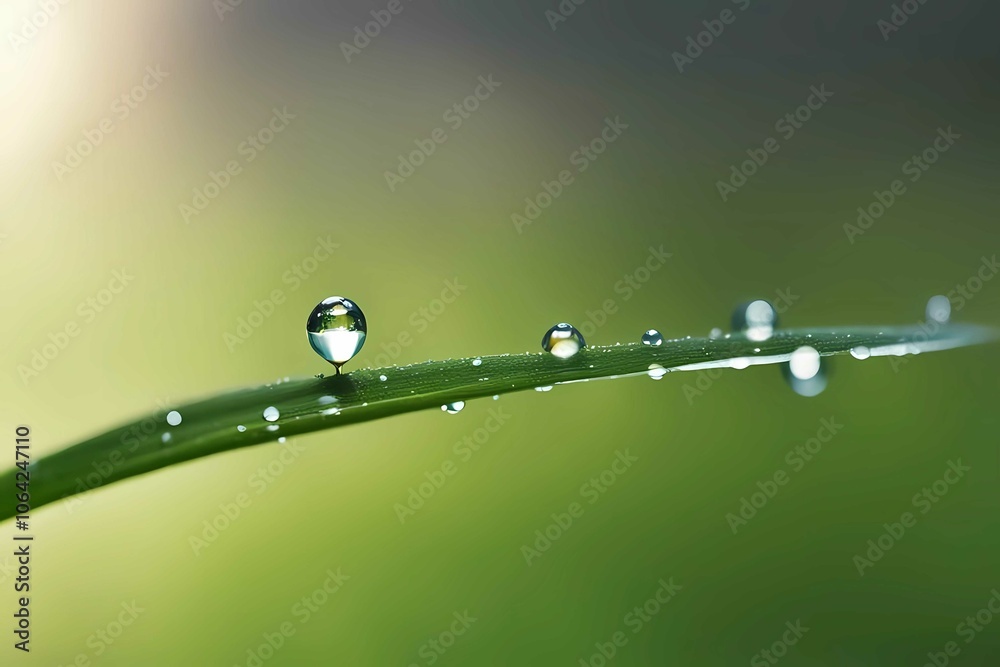 Macro photo of dew drop with forest scene reflection, ethereal lighting, serene nature Macro photo of dew drop with forest scene reflection, ethereal lighting, serene nature