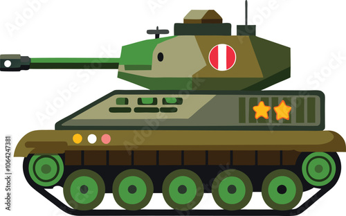 m45 battle tank on white background