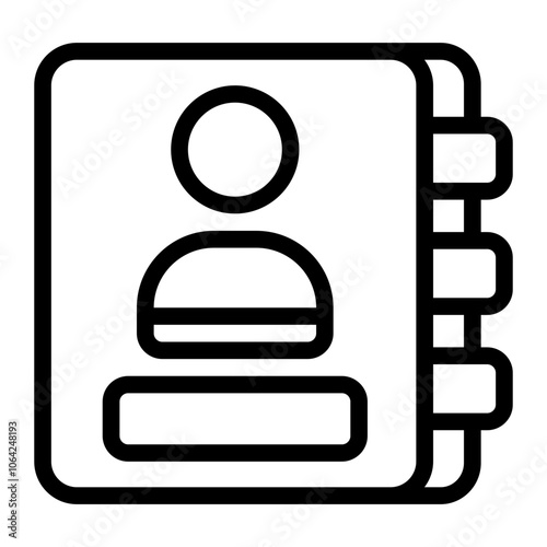 Contact Book Line Icon