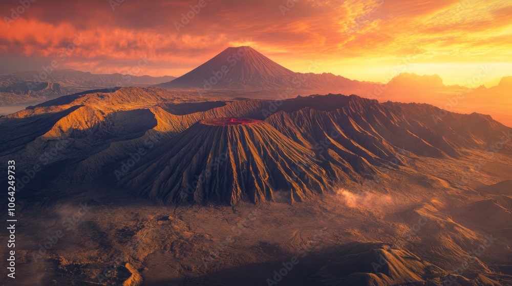Fototapeta premium Volcanoes at Sunset