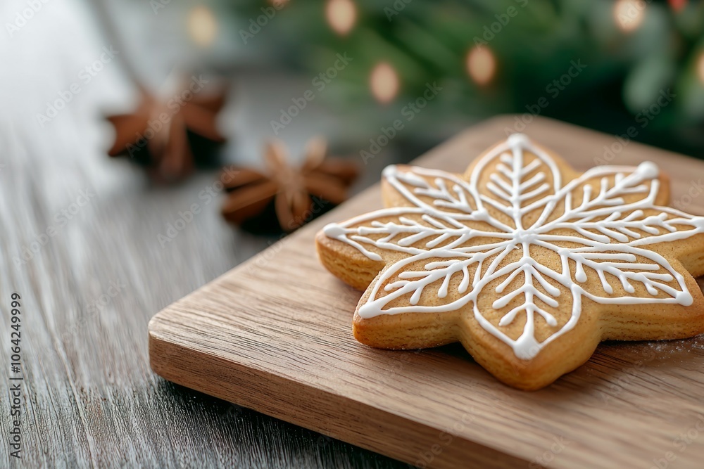 A white and brown cookie with a leaf design on it A white and brown cookie with a leaf design on it