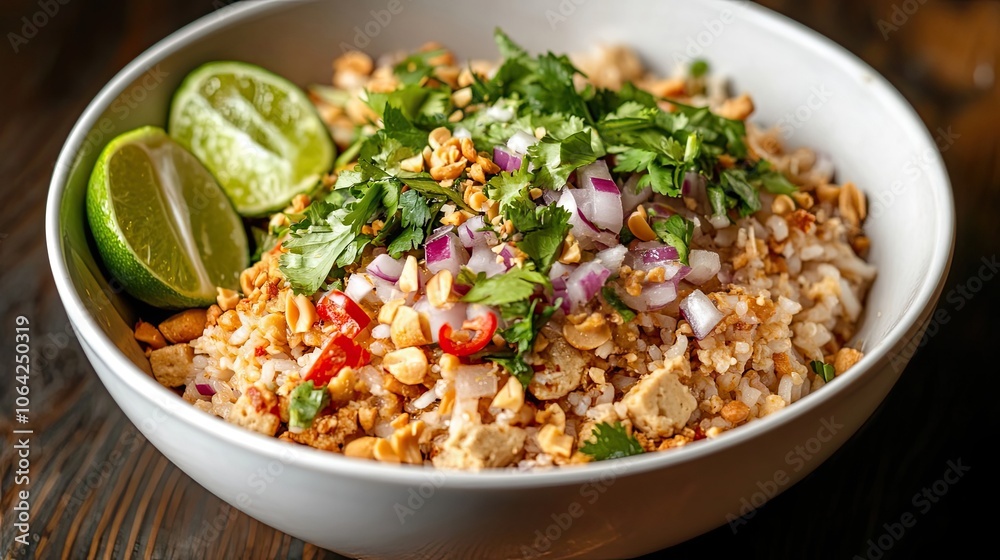 Spicy Rice Bowl with Toasted Peanuts, Red Onion, and Cilantro Spicy Rice Bowl with Toasted Peanuts, Red Onion, and Cilantro