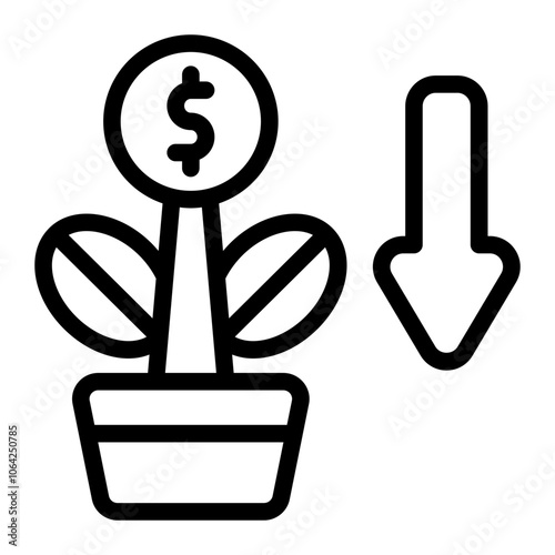 Investment Down Line Icon