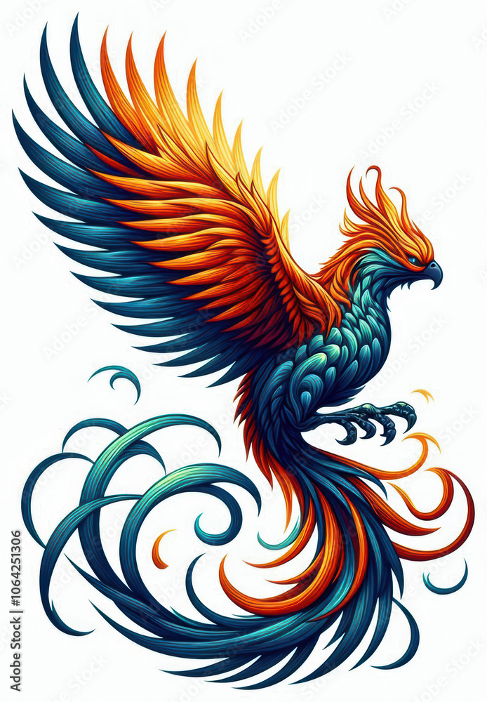 Fototapeta premium TRIBAL TATOO トライバル タトゥ 鳳凰 Phoenix