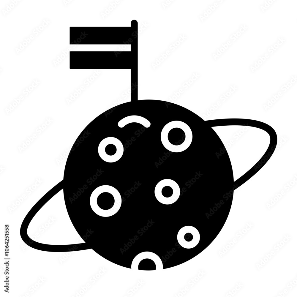 Obraz premium Moon Research Solid Icon
