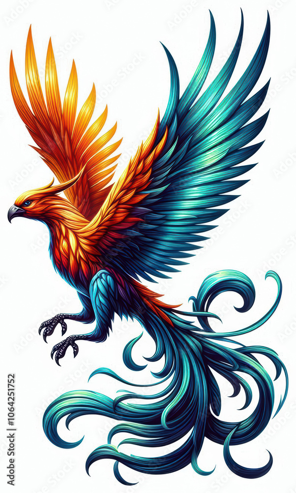 Obraz premium TRIBAL TATOO トライバル タトゥ 鳳凰 Phoenix