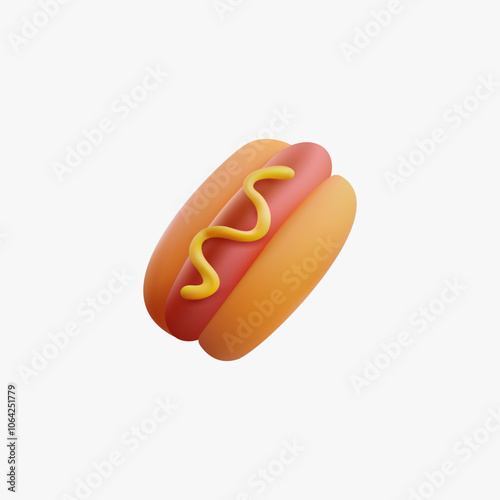 3d vector illustration of hotdog