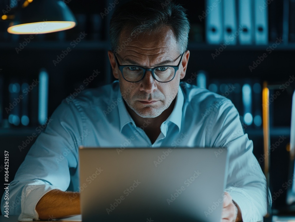 Busy Executive at Home Office Busy Executive at Home Office