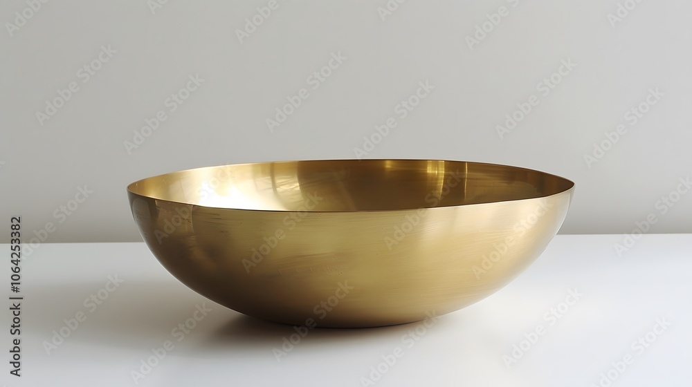 empty crockery - New brass or gold bowl over white background. empty crockery - New brass or gold bowl over white background.