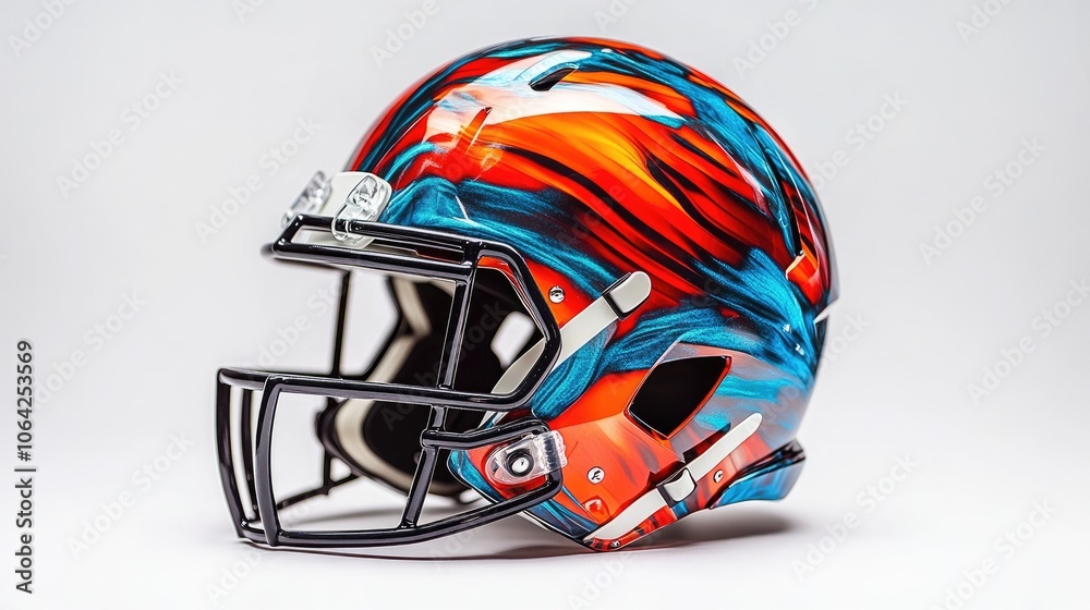 Fototapeta premium Vibrant American Football Helmet Design