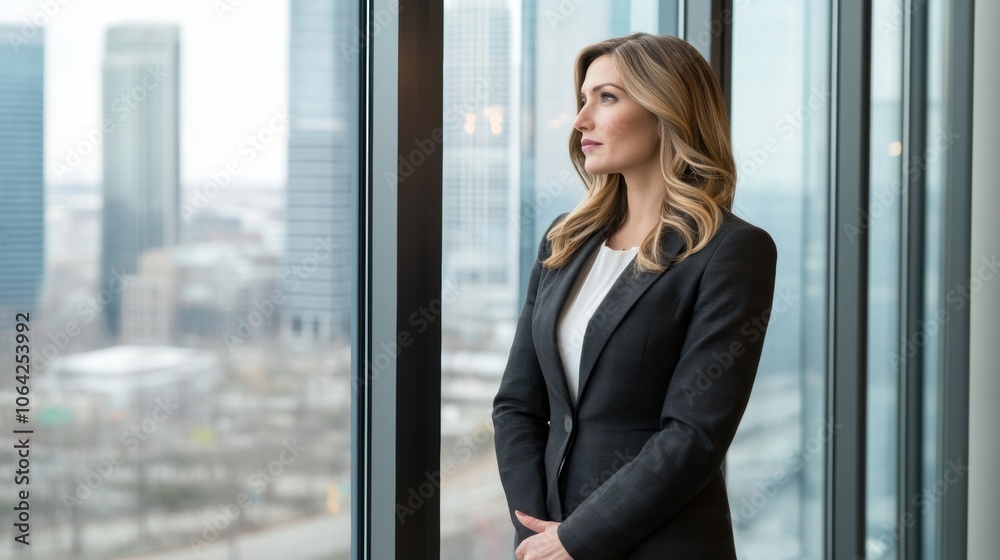 Confident Businesswoman in Sophisticated Suit Confident Businesswoman in Sophisticated Suit