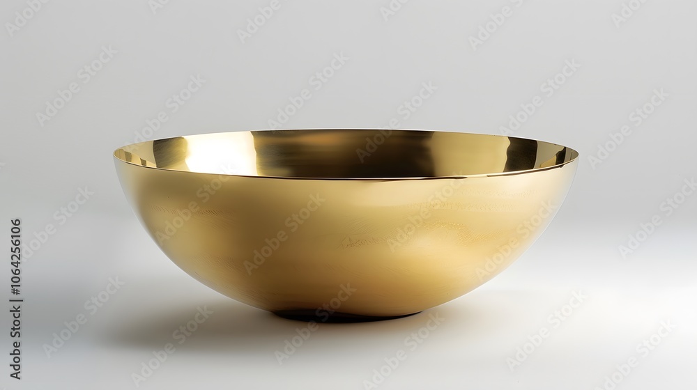 empty crockery - New brass or gold bowl over white background. empty crockery - New brass or gold bowl over white background.