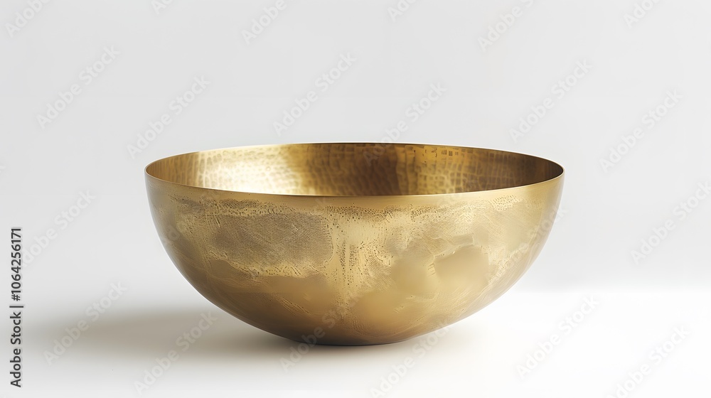 empty crockery - New brass or gold bowl over white background. empty crockery - New brass or gold bowl over white background.