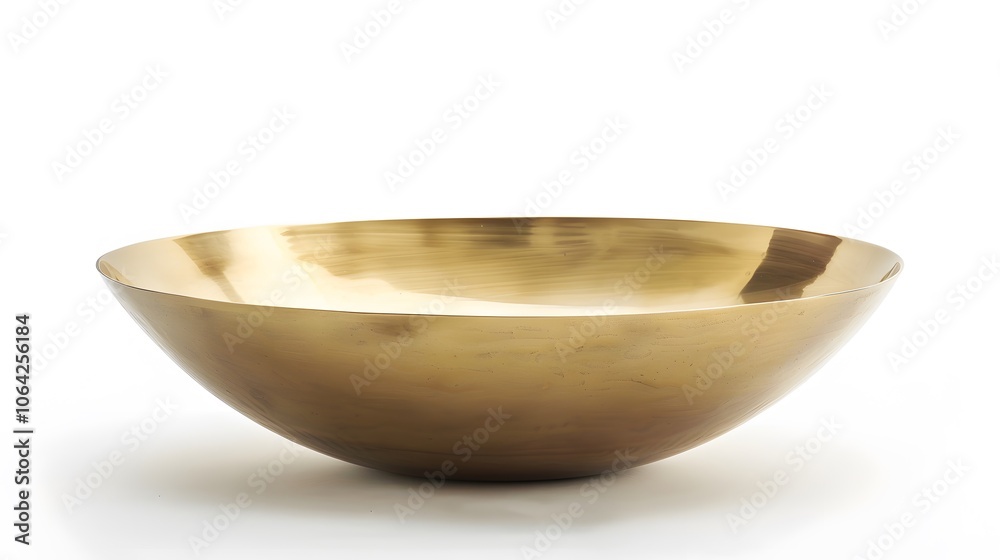empty crockery - New brass or gold bowl over white background. empty crockery - New brass or gold bowl over white background.