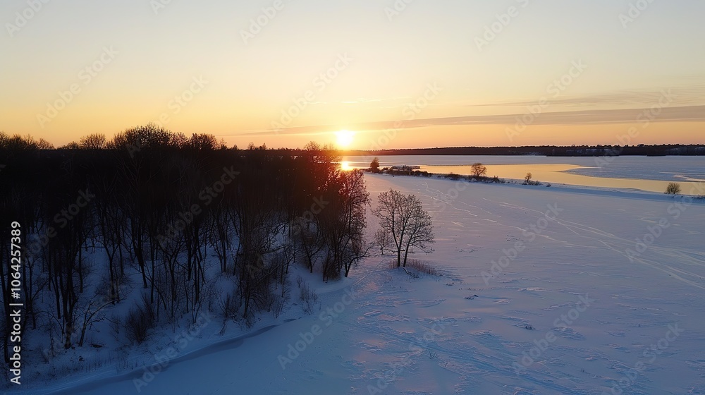 Snowy_scenery_under_the_sunset Snowy_scenery_under_the_sunset