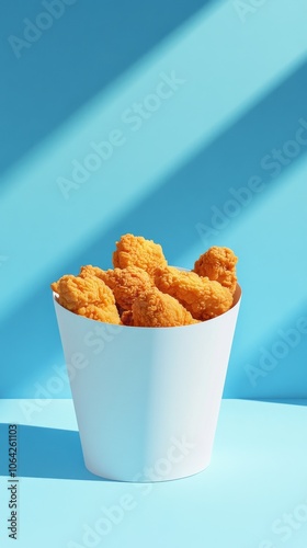 An empty scene featuring blank mockup template (Fried Chicken Bucket for National Fast Food Day)