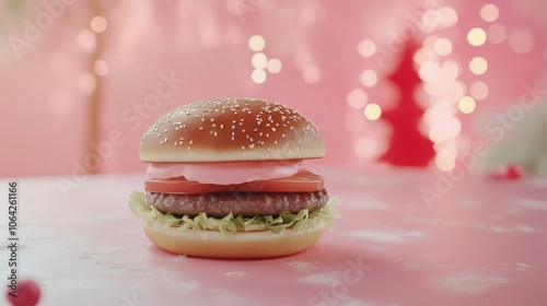 An empty scene featuring blank mockup template (Gourmet Burger Unwrapped for National Fast Food Day), 