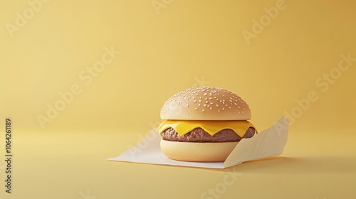 An empty scene featuring blank mockup template (Gourmet Burger Unwrapped for National Fast Food Day), 