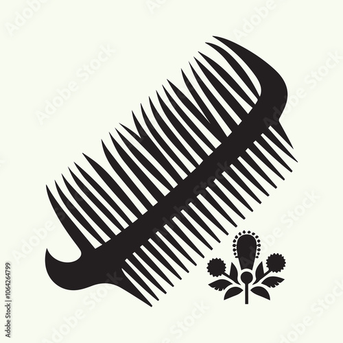 comb silhouette vector, comb logo vector illustration black and white