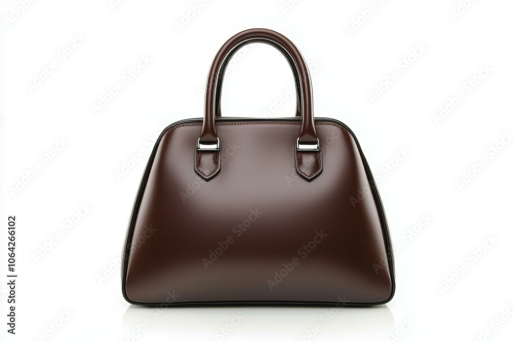 A brown purse with a gold zipper pull A brown purse with a gold zipper pull