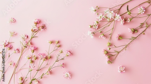 Pale pink fresh background offers a delicate and inviting visual. A soft and charming backdrop that brings a touch of elegance