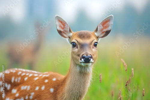 Explore the graceful deer amidst hazy park pollution