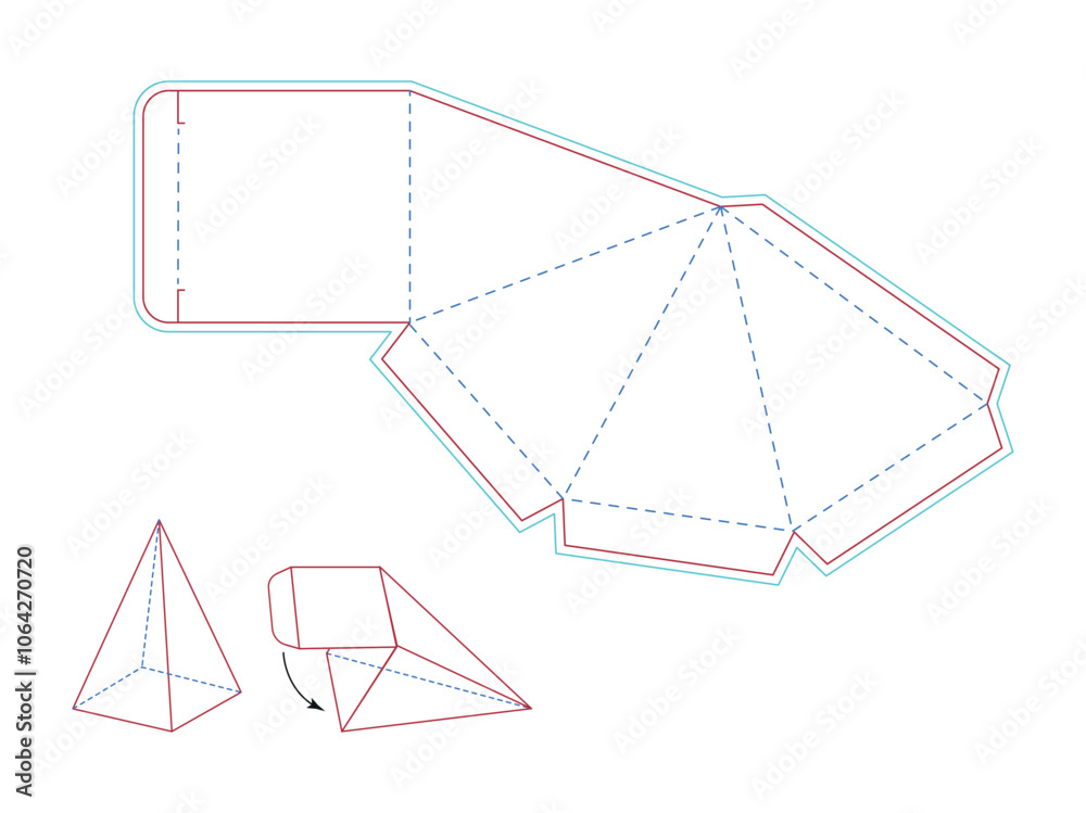 Die-cutting of packaging with cut and fold lines. Can be used to create packaging. File is ready for printing. Die-cutting of packaging with cut and fold lines. Can be used to create packaging. File is ready for printing.