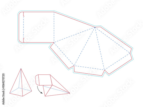 Die-cutting of packaging with cut and fold lines. Can be used to create packaging. File is ready for printing.