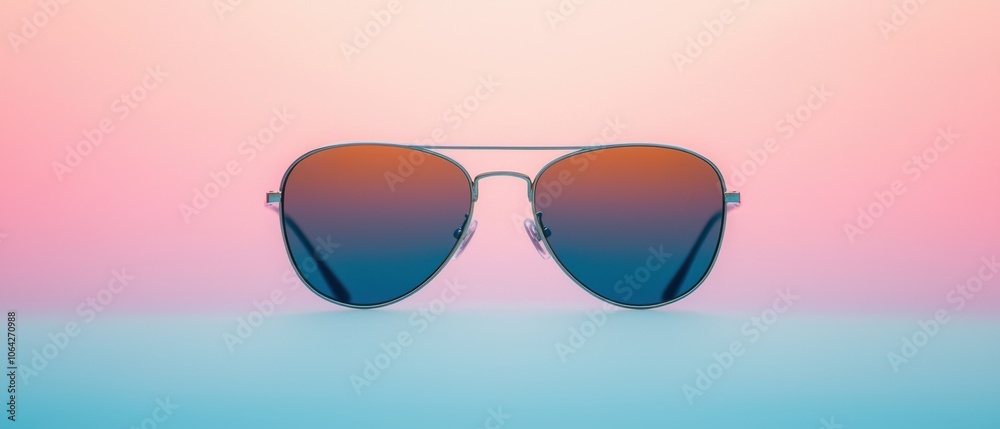 Stylish sunglasses on a colorful gradient background, perfect for summer vibes and fashion.