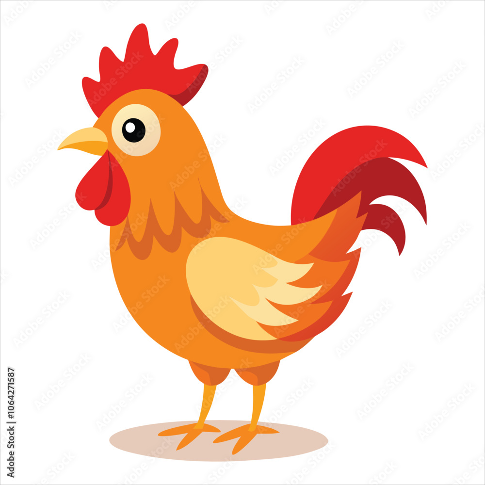 pecking chicken vector on white background pecking chicken vector on white background