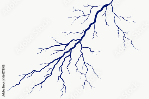 Electric Lightning Bolt Vector, Powerful Thunderstorm Illustration