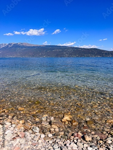 Panoramic view from Lake Garda, italy