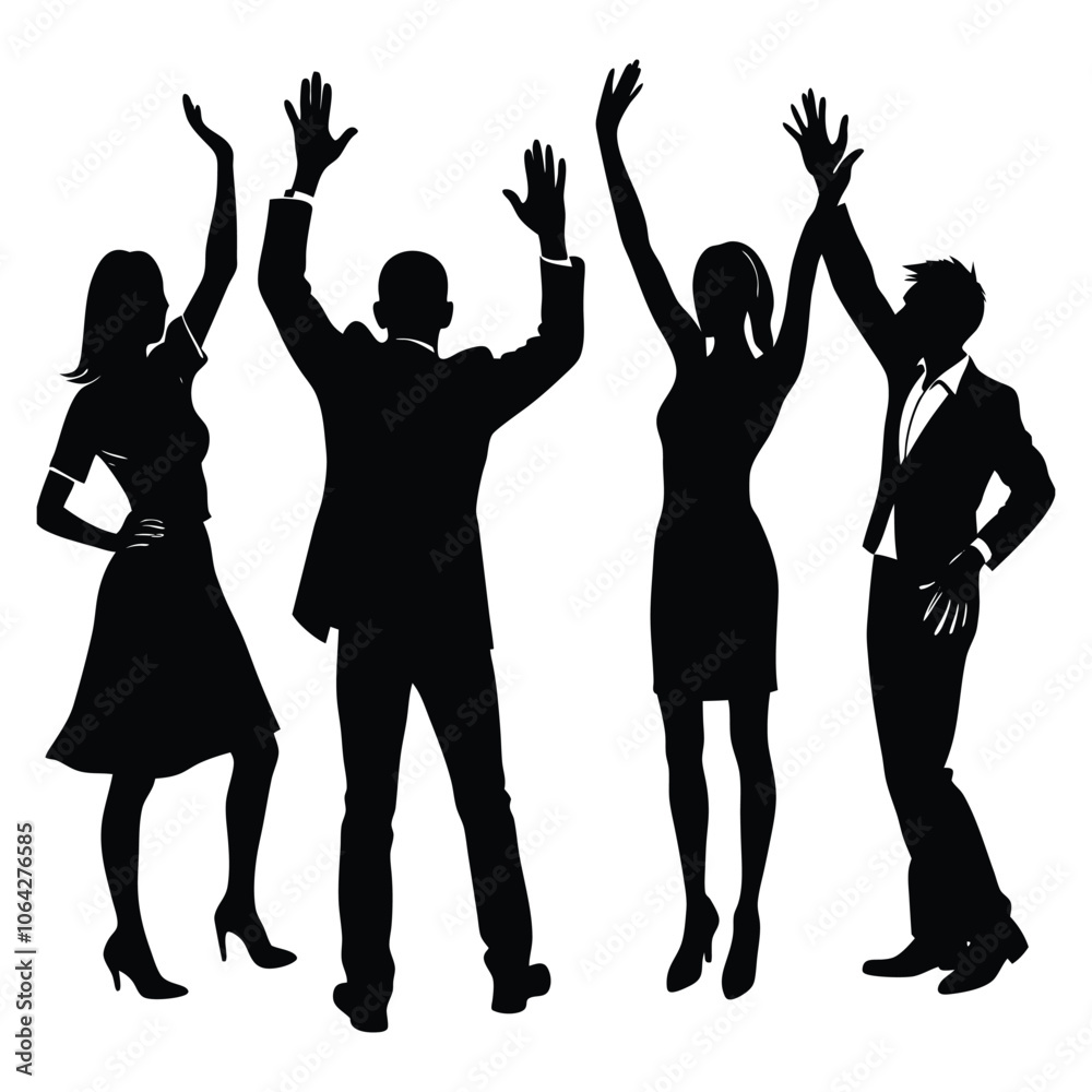 Fototapeta premium people gesture silhouette set