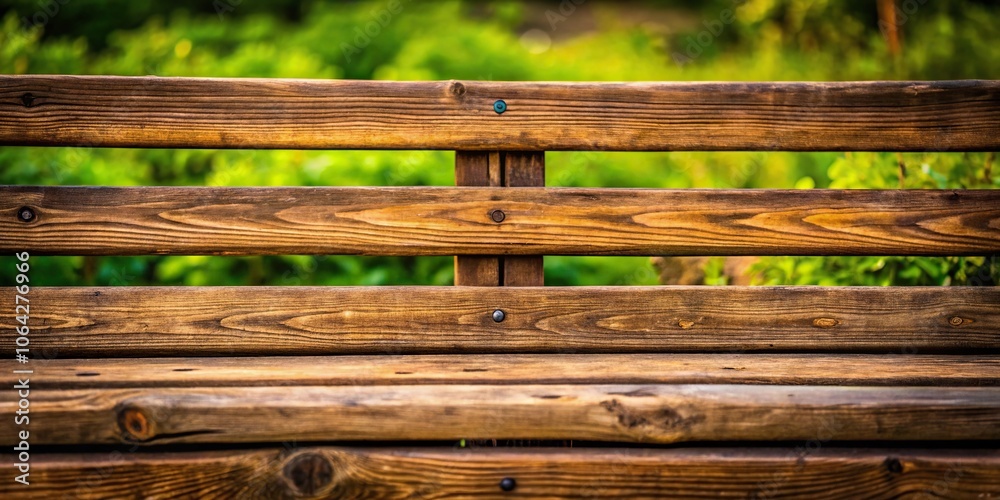 Fototapeta premium wooden bench and background made of wooden beams in macro view