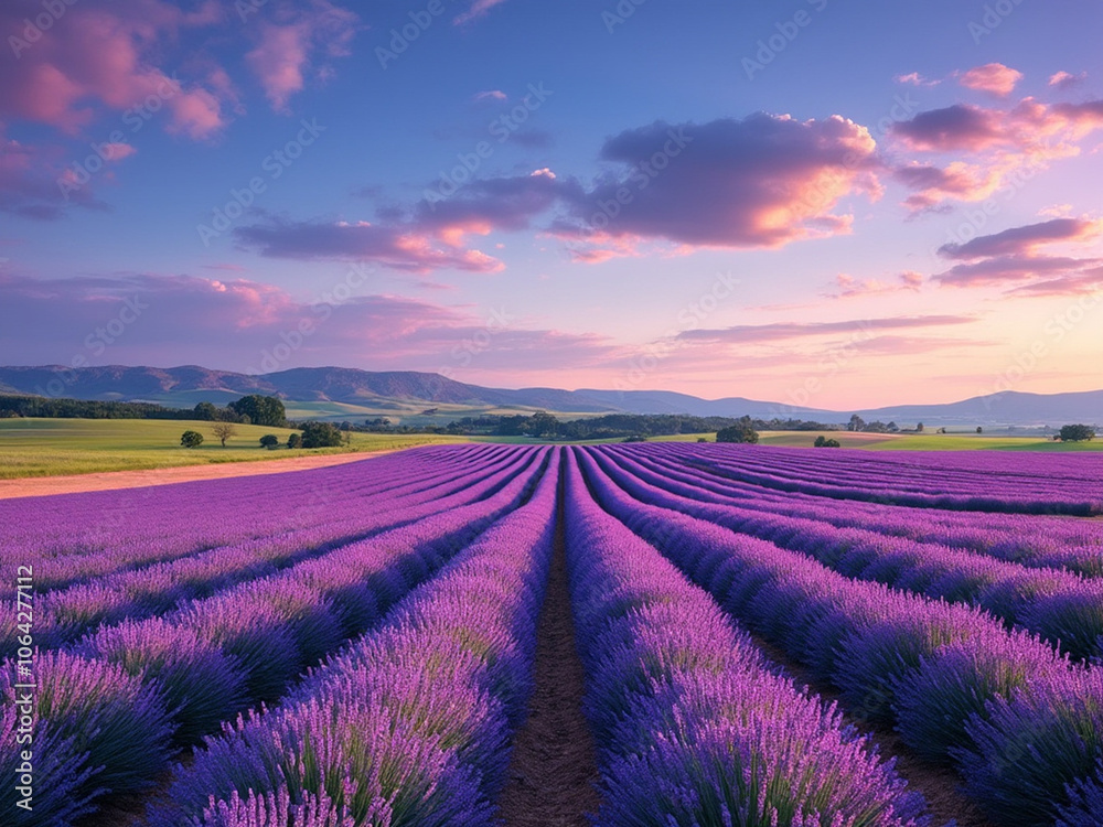 Obraz premium A lavender field - Generative AI