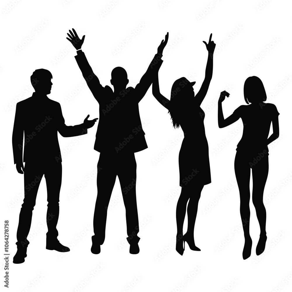 people gesture silhouette set people gesture silhouette set